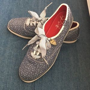 Keds sneakers. Taylor Swift. Navy w/ white speckles. Ribbon laces. Size 8.5